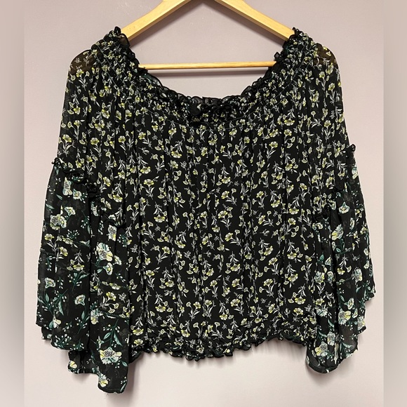 FREE PEOPLE Trumpet Sleeve Off Shoulder Blouse - Picture 2 of 9